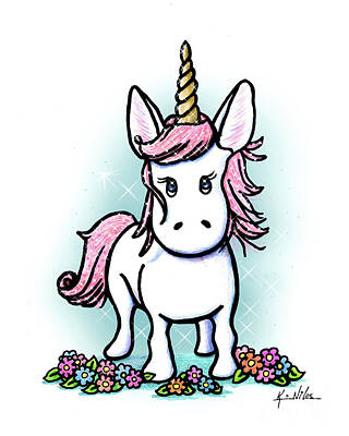 Poster drawing cute unicorn icon vector illustration design - PIXERS.UK-saigonsouth.com.vn