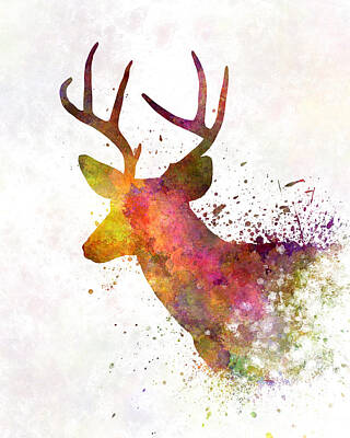 Fawn Abstract Watercolor Painting Deer Nursery Art Print by Artist DJ Rogers