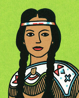 native american woman drawing