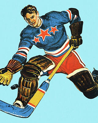 Vintage Hockey Goalie Art Prints