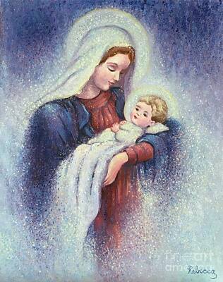 Oil Religious Original Mother And Child Jesus Mary Paintings