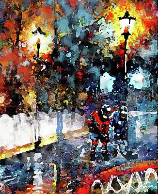 Street Hockey Paintings Art Prints