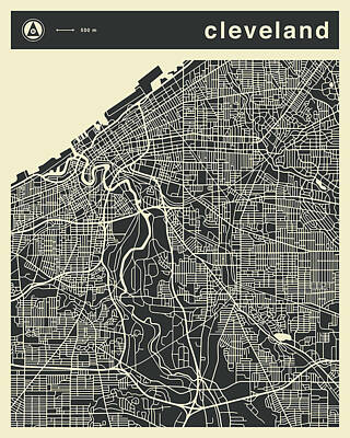 Cleveland Map Digital Art