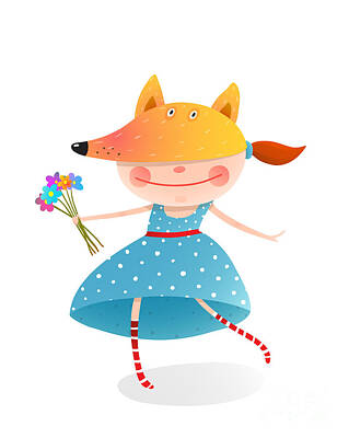 Designs Similar to Girl In A Mask Fox With Bouquet