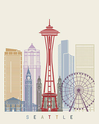 Seattle Skyline Drawings