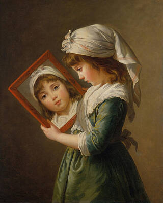  Painting - Julie Le Brun Looking in a Mirror by Elisabeth Vigee Le Brun