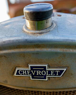  Photograph - 1929 Chevy truck radiator cap and emblem by Art Whitton