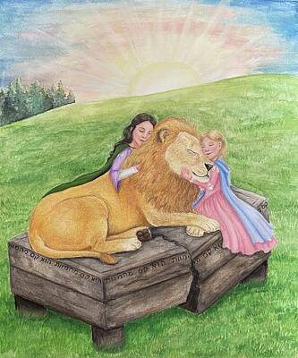 Aslan Lion Art Print A4 Narnia Gift Idea for Her Witch -  Finland