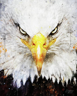  Painting - Bald Eagle Portrait by Dreamframer Art