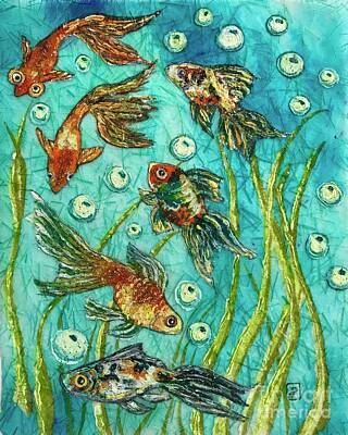  Painting - Goldfish Parade by Jannett Prusik