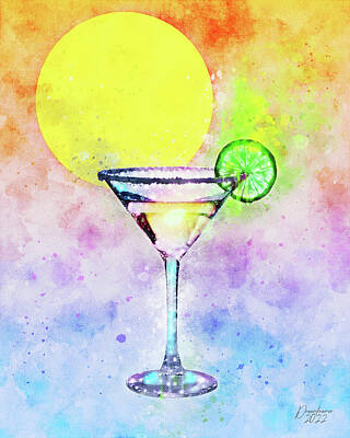  Painting - Lime Drop Martini by Dreamframer Art