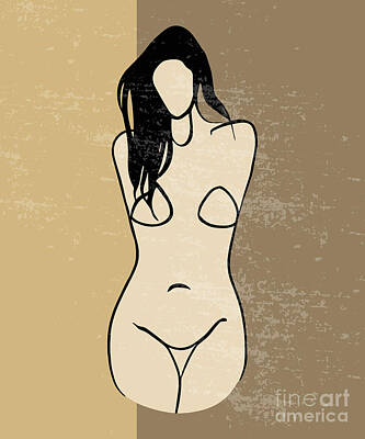 Nude Textured Drawings Art Prints