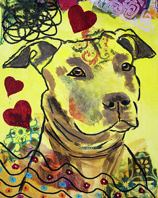  Painting - Pitbull in Love by Kate Benzin