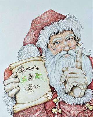 Drawing - Santa's Naughty and Nice by Micheal Kitchens