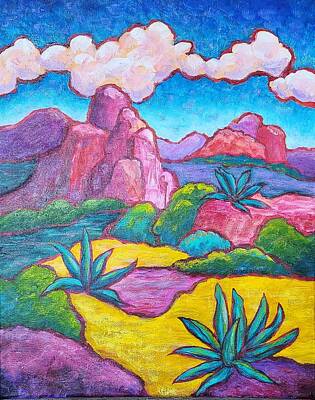  Painting - Sedona Adobe Jack Agave by Terry Ann Morris
