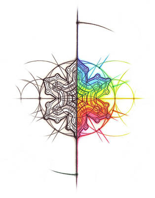 Drawing - Snowflake Geometry Spectrum by Nathalie Strassburg