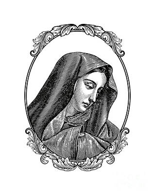 Miraculous Medal of Virgin Mary Art Print