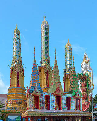  Photograph - Wat Khunchan Merit Shrines Three Prangs and Three Chedi DTHB2456 by Gerry Gantt