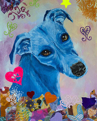  Painting - Whippet in the Garden by Kate Benzin