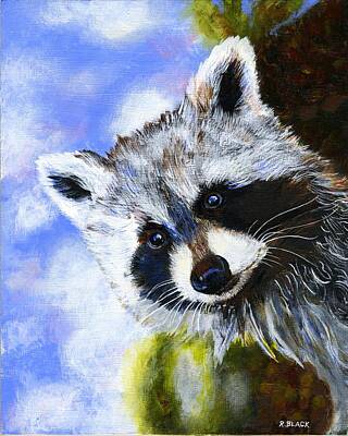  Painting - Woodland Raccoon by Robin Black
