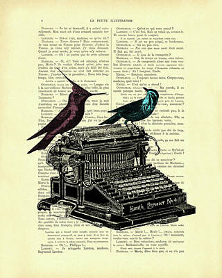 Vintage Typewriter Mixed Media