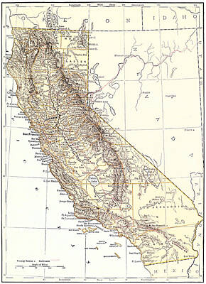 Designs Similar to Vintage Map of California 1878
