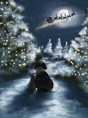 Christmas Fantasy Landscape Art Prints