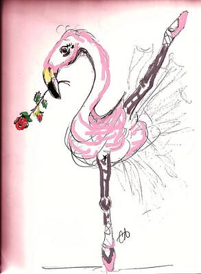 Dance Ballet Roses Drawings Original Artwork