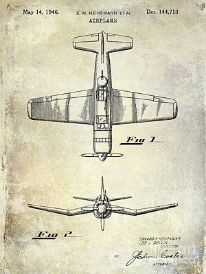 Airplane Blueprint Art Prints
