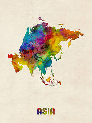 Designs Similar to Asia Continent Watercolor Map