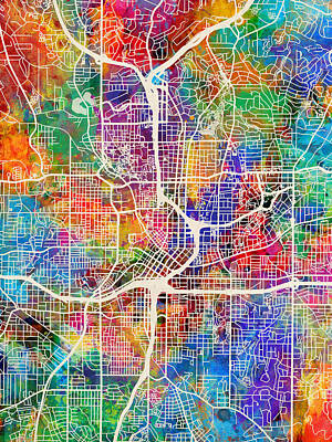 Atlanta Map Digital Art