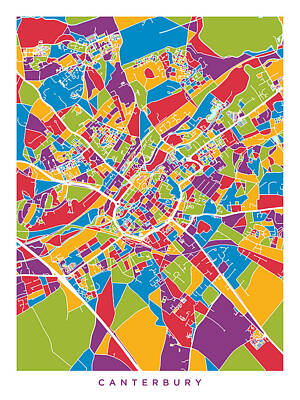 Designs Similar to Canterbury England City Map