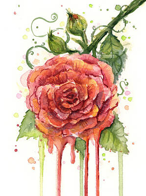 Designs Similar to Red Rose Dripping Watercolor 