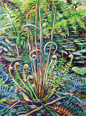  Painting - Spring Ferns by Ann Heideman