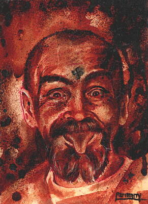  Painting - CHARLES MANSON port dry blood by Ryan Almighty
