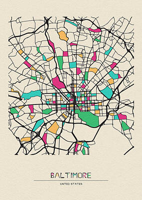 Designs Similar to Baltimore, Maryland City Map