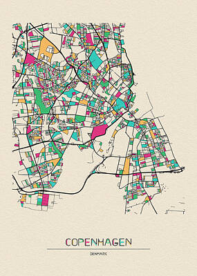 Designs Similar to Copenhagen, Denmark City Map