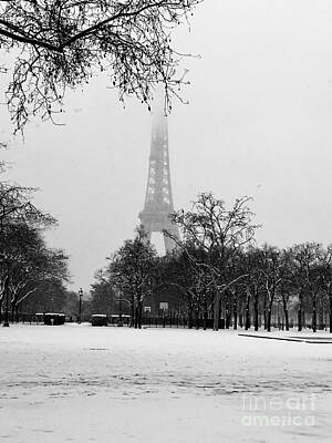  Photograph - Eiffel Tower dressed with snow #2 by Caroline Jolivet