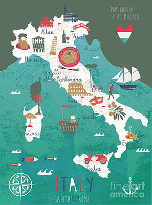 Designs Similar to Italy Map Print Design