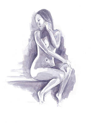 Sitting Nude Digital Art