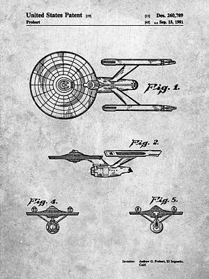 StarTrek USS Enterprise Patent Art01.Fine Art-Print in Galeriequalität A4 Seite2