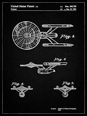 StarTrek USS Enterprise Patent Art01.Fine Art-Print in Galeriequalität A4 Seite2