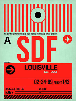 NAXART Studio 'SDF Louisville Luggage Tag I' Stretched Canvas Wall