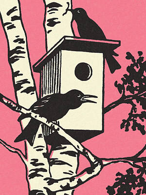 Birds And Birdhouses Art