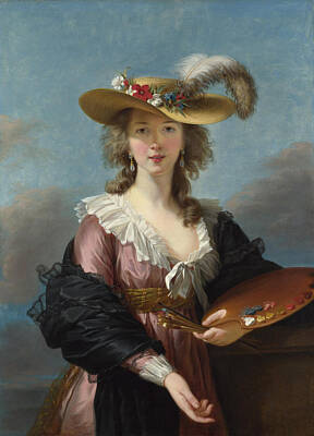  Painting - Self Portrait in a Straw Hat by Elisabeth Vigee Le Brun