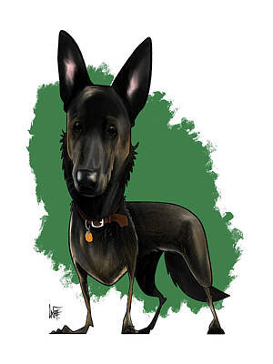  Drawing - 6411 TaylorKenney by Canine Caricatures By John LaFree