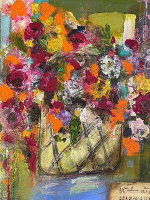  Mixed Media - Bouquet in a Basket  by Elena Kent
