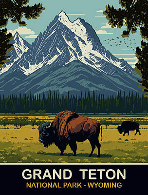 Teton Range Digital Art