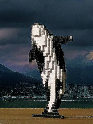  Digital Art - Digital Orca, Vancouver, Impressionism Impasto Style by Victor Ma