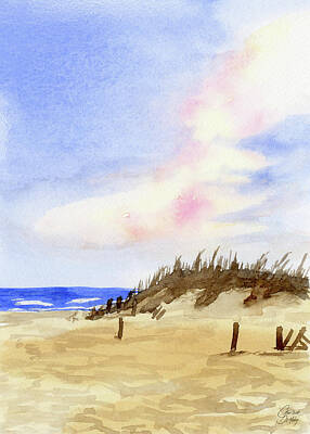  Painting - Dunes in Watercolor I by Charlotte DeMolay